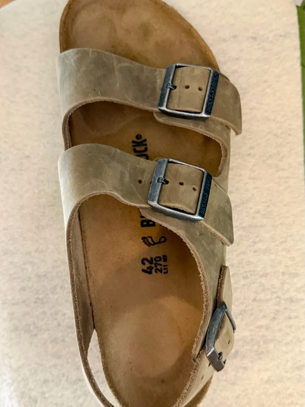 Birkenstock Milano Oiled Leather | Khaki | Sz 42 R | 9-9.5 Men’s | 11 Women’s
